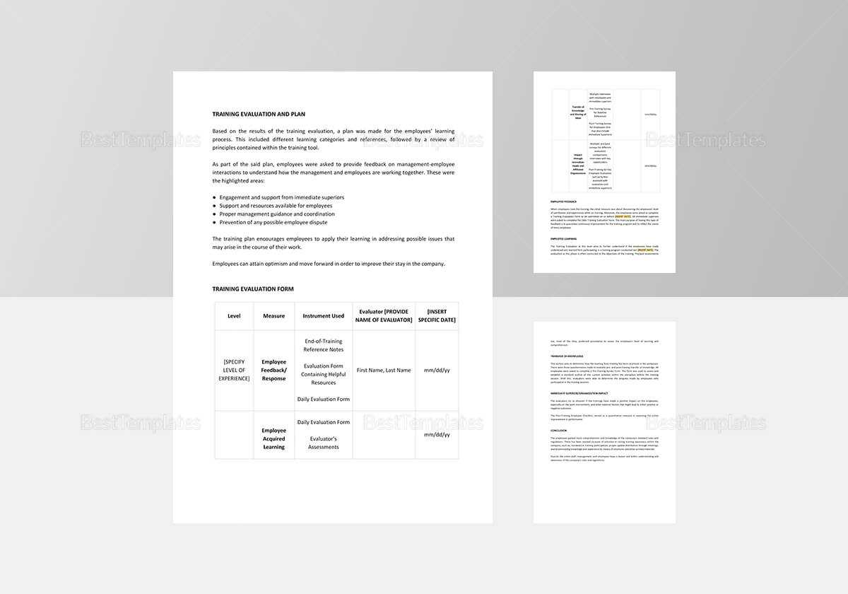 Training Evaluation Report Template In Training Feedback Report Template