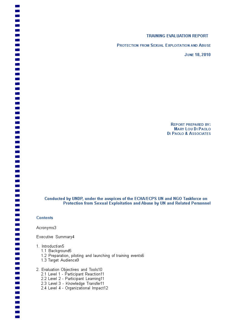 Training Evaluation Report | Templates At For Training Evaluation Report Template