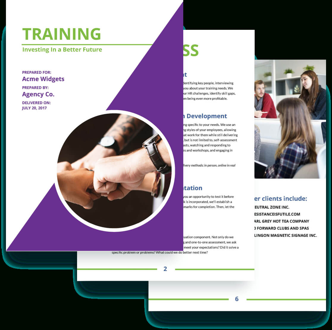 Training Proposal Template – Free Sample | Proposify With Regard To Training Brochure Template