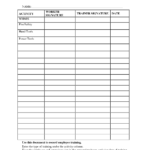 Trainingklist Template Word Excel Employee Safety Training Within Training Documentation Template Word