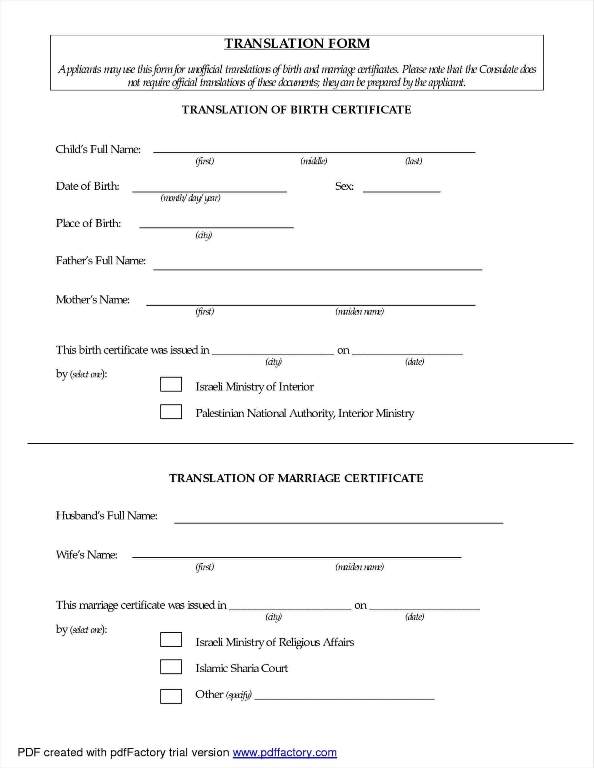 Translate Marriage Certificate From Spanish To English Intended For Spanish To English Birth Certificate Translation Template