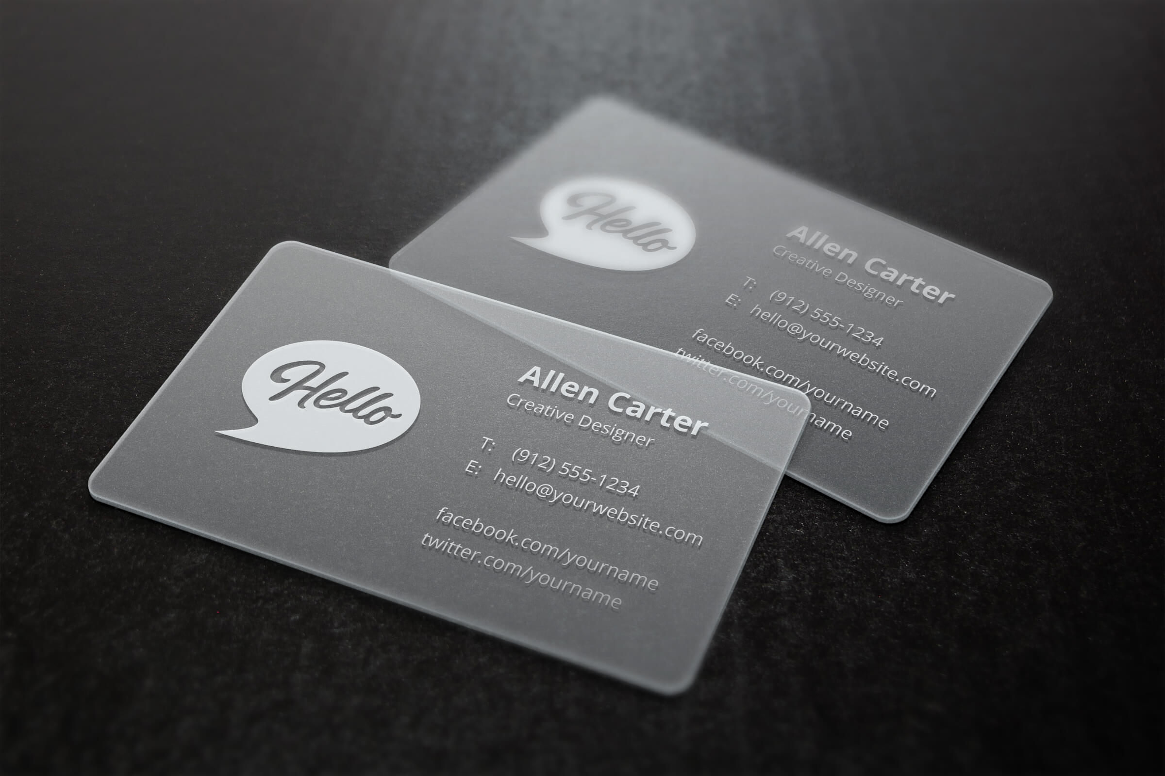 Translucent Business Cards Mockup | Graphicburger In Transparent Business Cards Template
