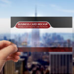 Translucent Plastic Business Card Mockup | Photoshop Mockups For Transparent Business Cards Template