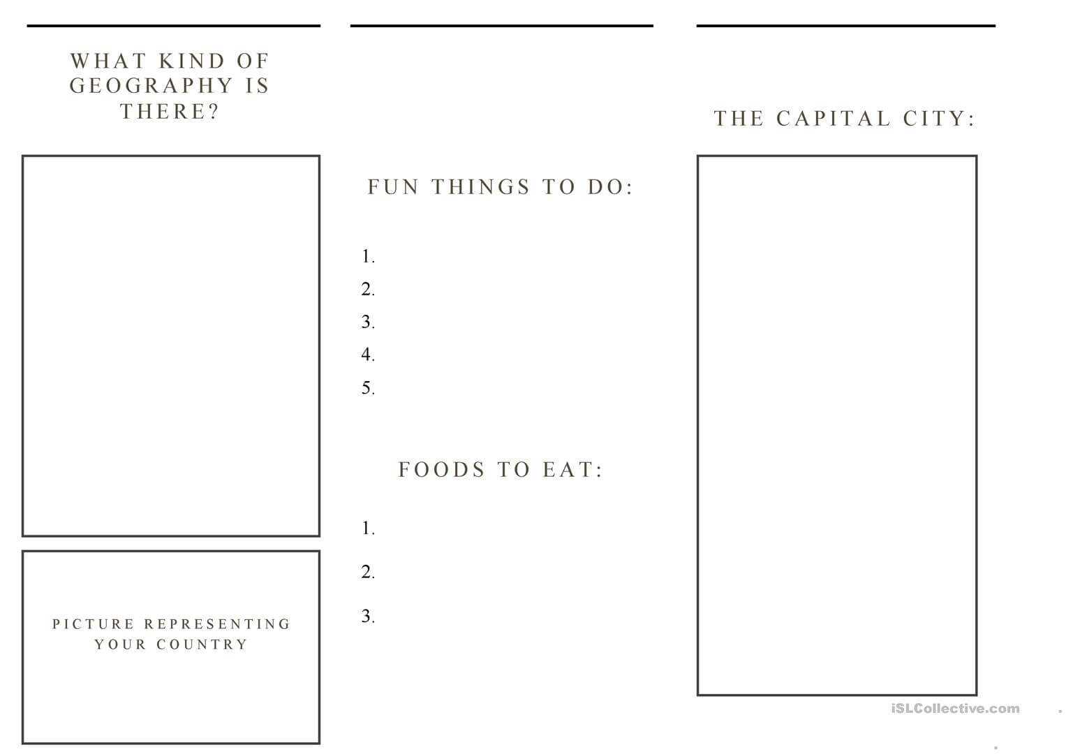 Travel Brochure Template And Example Brochure – English Esl Within Student Brochure Template