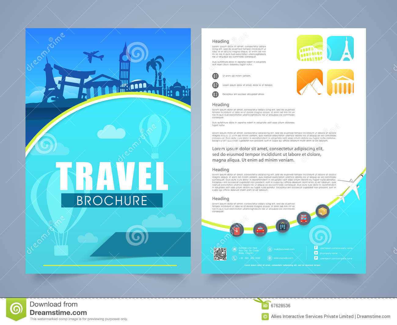 Travel Brochure, Template Or Flyer Design. Stock Pertaining To Travel And Tourism Brochure Templates Free