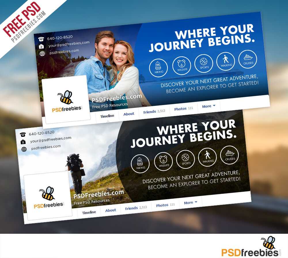 Travel Facebook Timeline Covers Free Psd Templates With Facebook Banner Template Psd