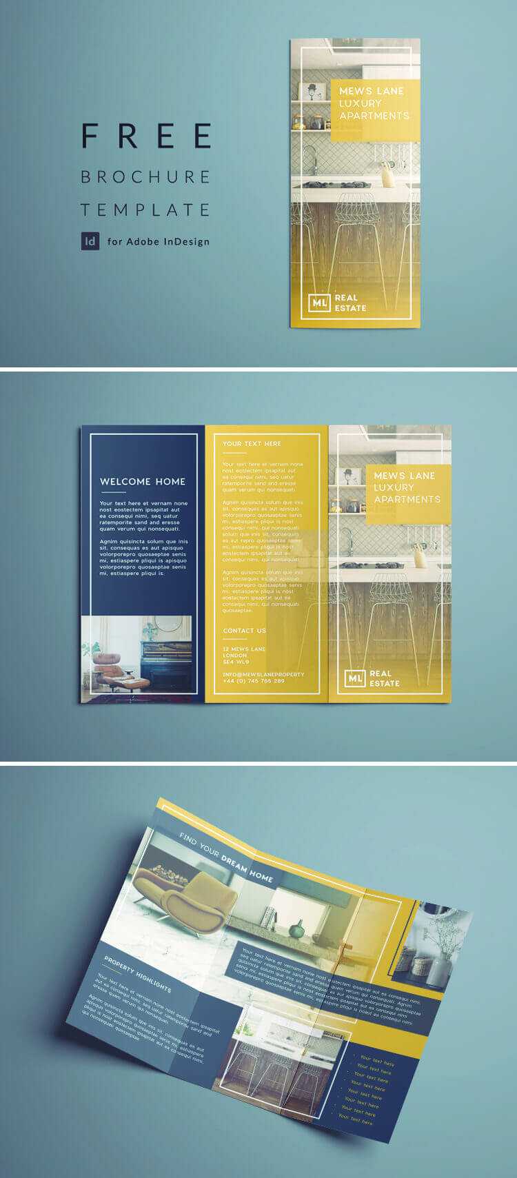 Tri Fold Brochure | Free Indesign Template for Tri Fold Brochure Template Indesign Free Download