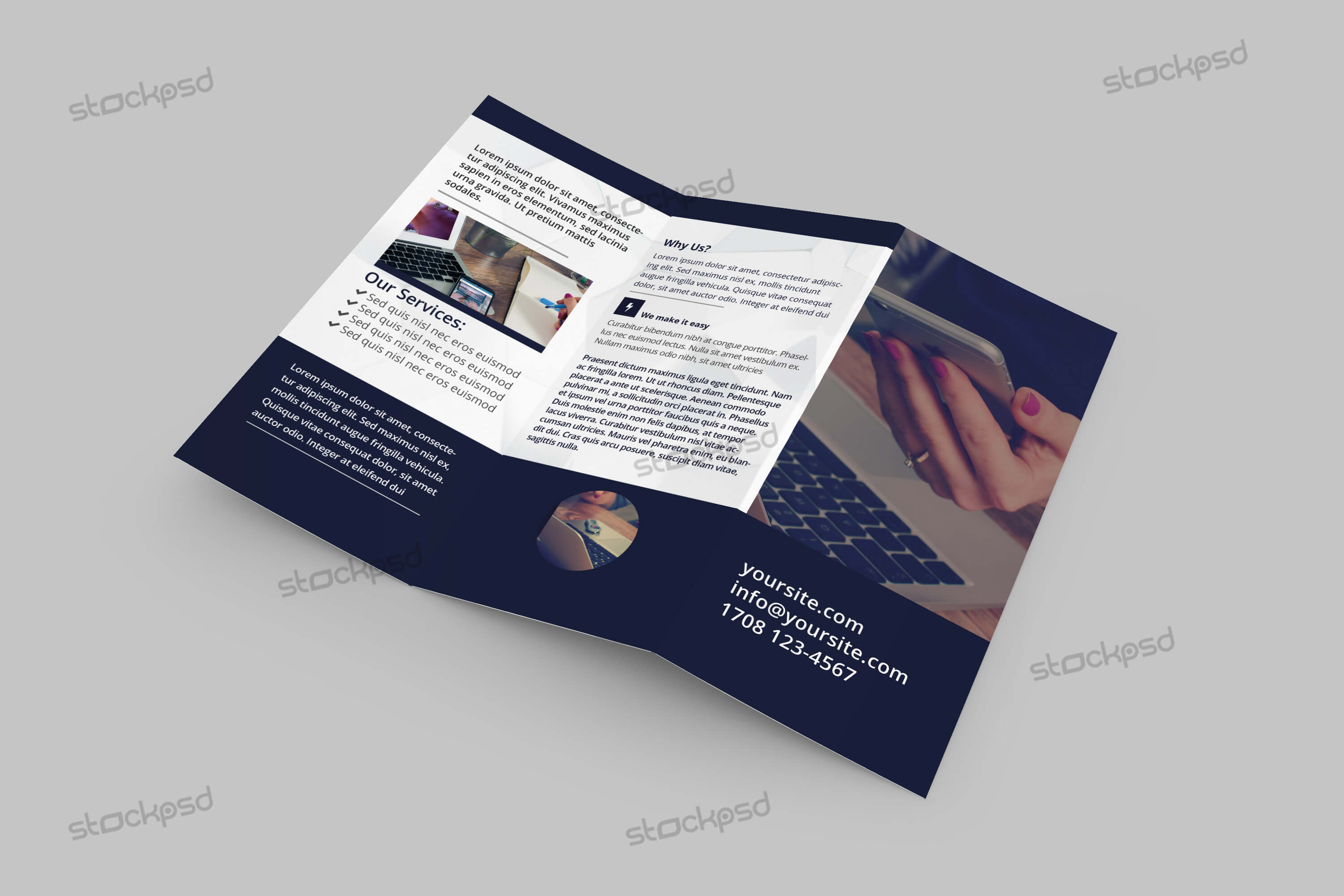 Tri Fold Corporate Brochure – Free Psd Template – Free Psd In Brochure Psd Template 3 Fold
