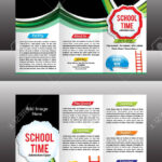 Tri Fold School Brochure Template Vector Illustration Inside Tri Fold School Brochure Template