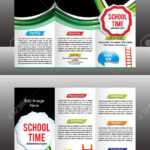 Tri Fold School Brochure Template Vector Illustration Inside Tri Fold School Brochure Template