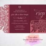 Tri Fold Wedding Invitation Card Template Laser Cut Sxg Dxf Intended For Three Fold Card Template