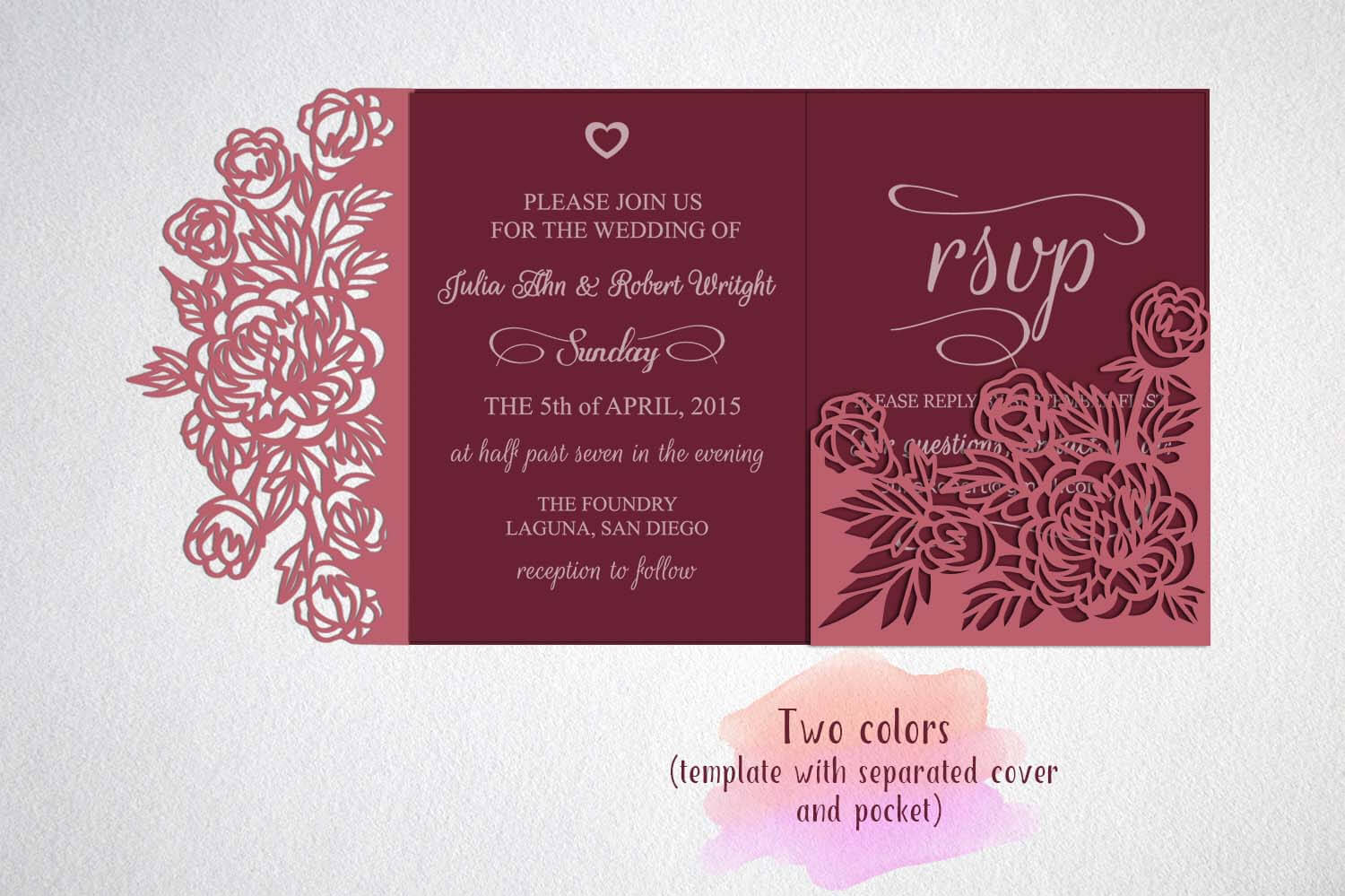 Tri Fold Wedding Invitation Card Template Laser Cut Sxg Dxf Intended For Three Fold Card Template