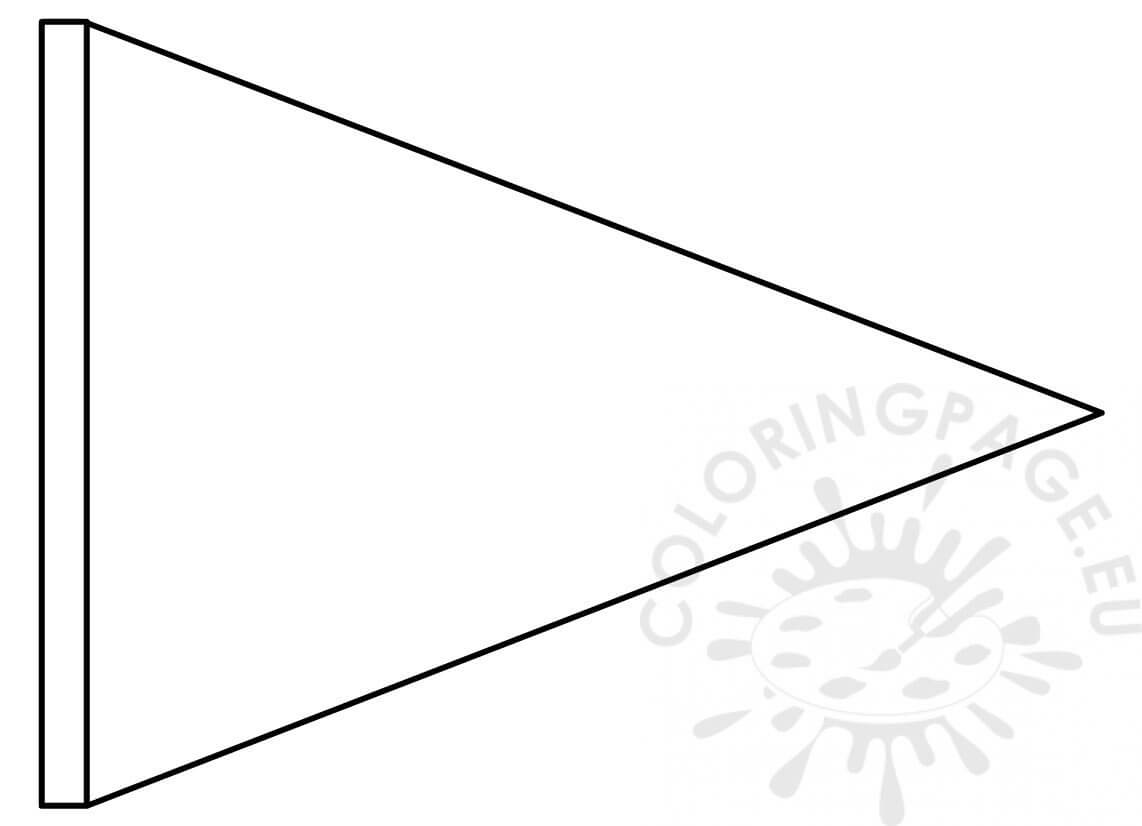 Triangle Flag Banner Template – Coloring Page Regarding Triangle Pennant Banner Template