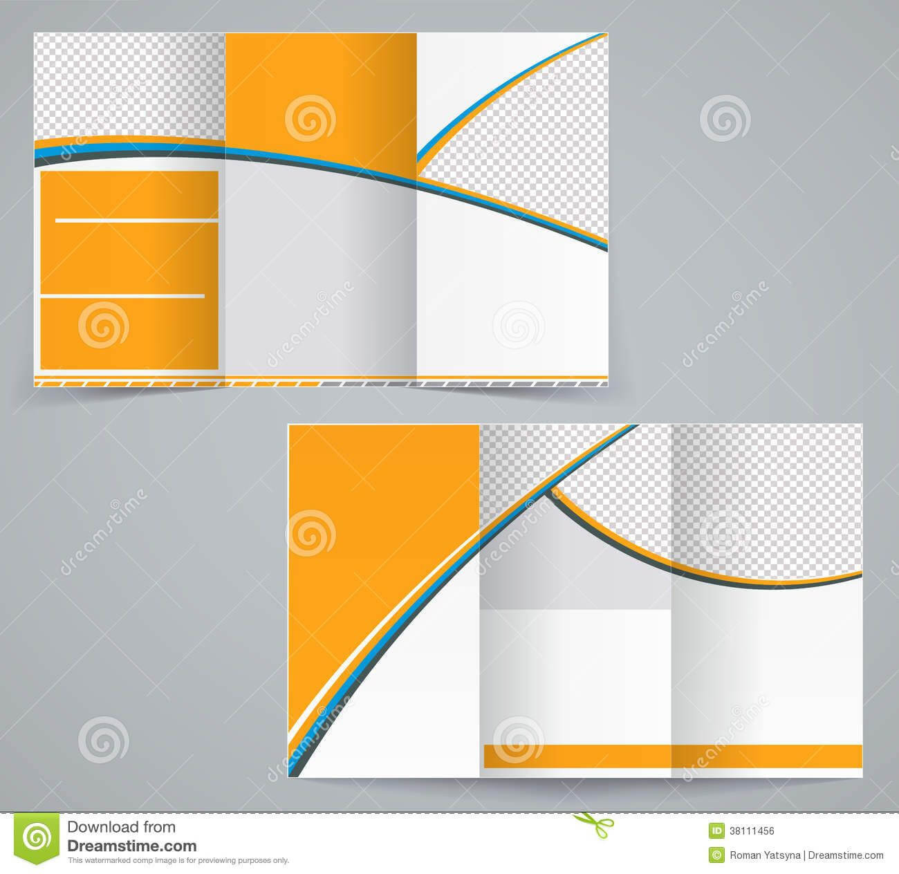 Trifold Brochure Design. Abstract. Round. Geometrical. Curve With Brochure Template Illustrator Free Download