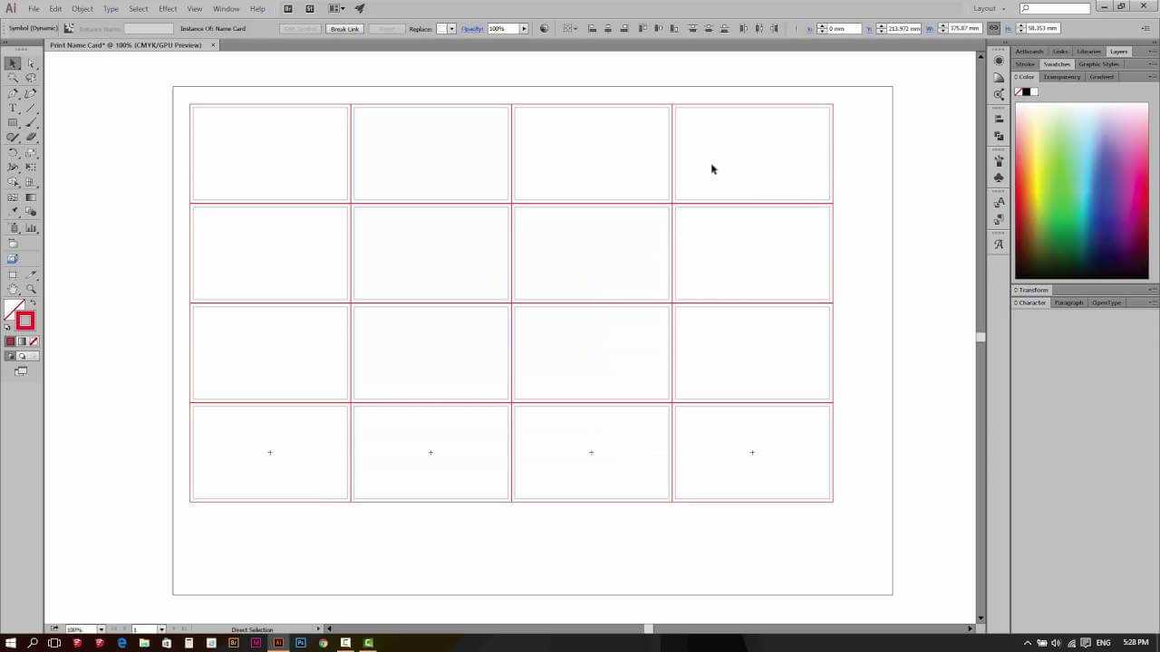 Tutorial Illustrator: Multiple Name Card Print Layout Regarding Playing Card Template Illustrator