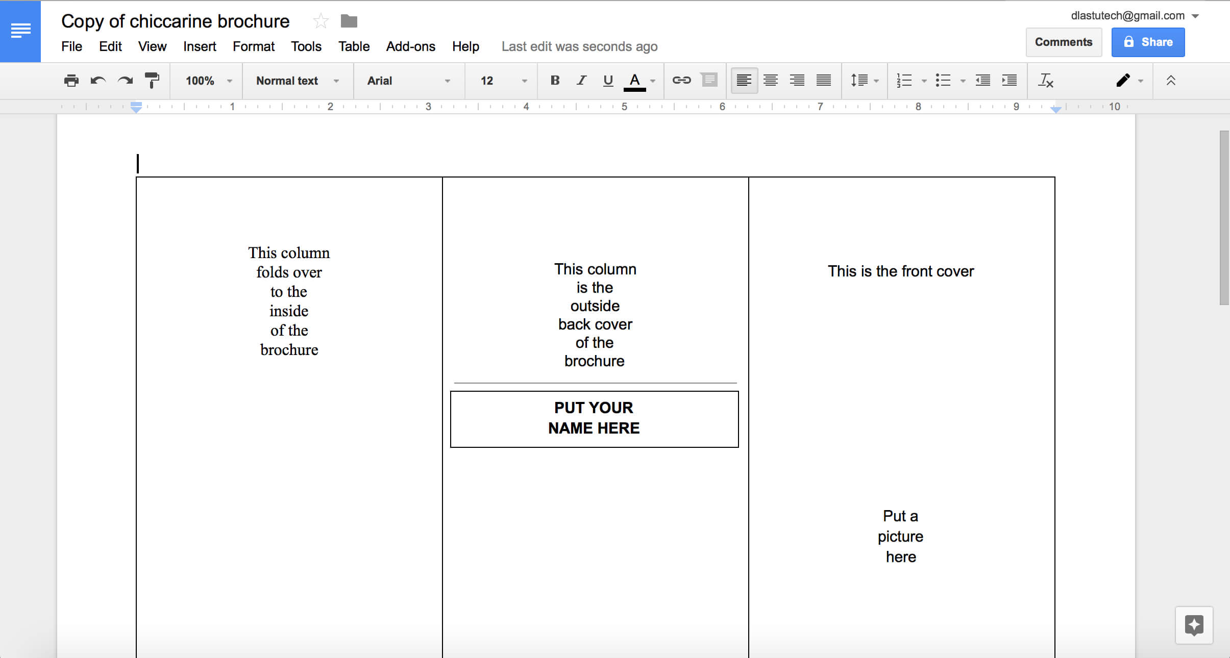 Tutorial: Making A Brochure Using Google Docs From A Inside Brochure Templates For Google Docs