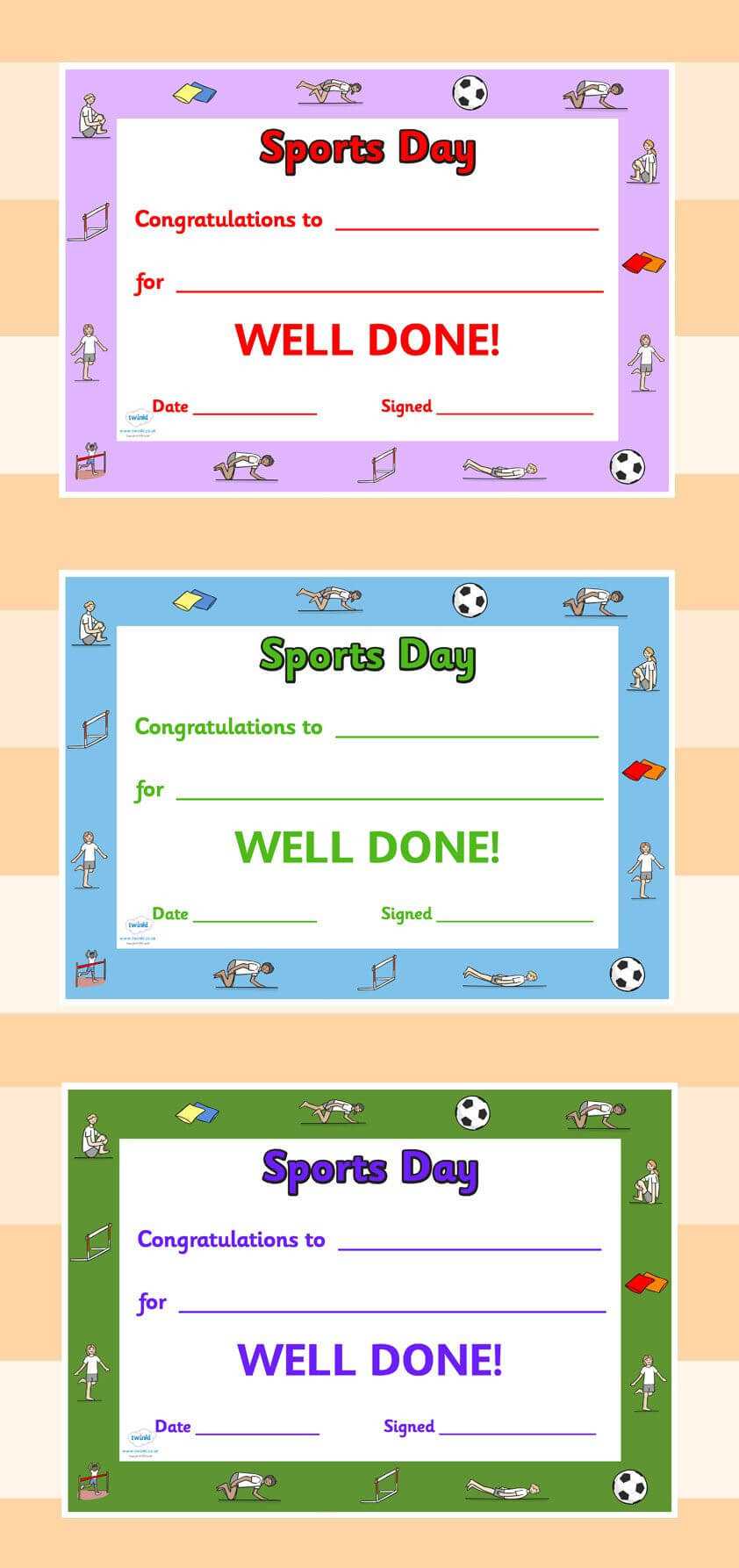 Twinkl Resources >> Editable Sports Day Award Certificates Within Sports Day Certificate Templates Free