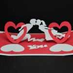 Twisting Hearts Pop Up Card Template | Valentine, Love Is In For 3D Heart Pop Up Card Template Pdf