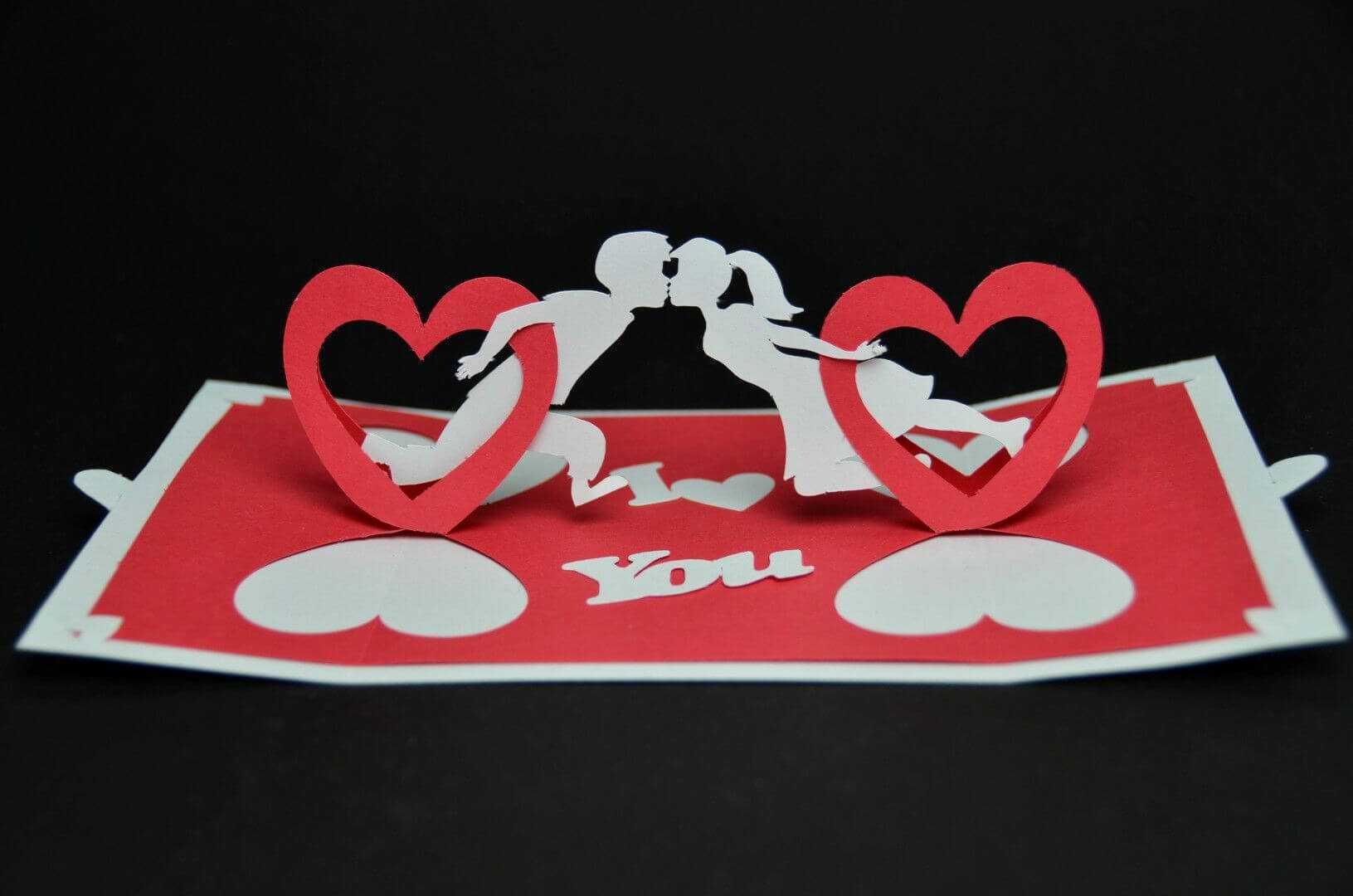 Twisting Hearts Pop Up Card Template | Valentine, Love Is In For 3D Heart Pop Up Card Template Pdf