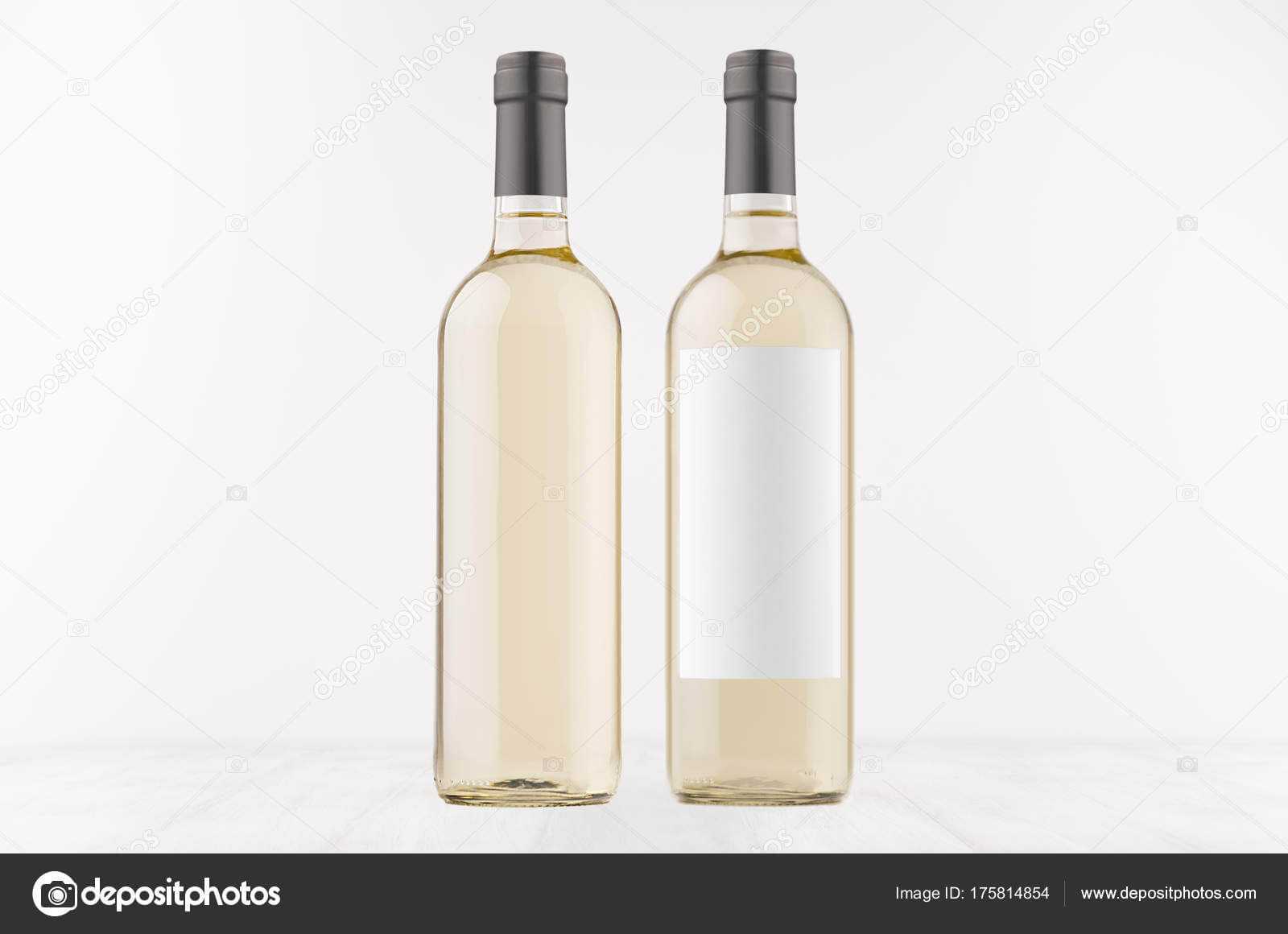 Two Transparent Wine Bottles Blank White Label Label White In Blank Wine Label Template