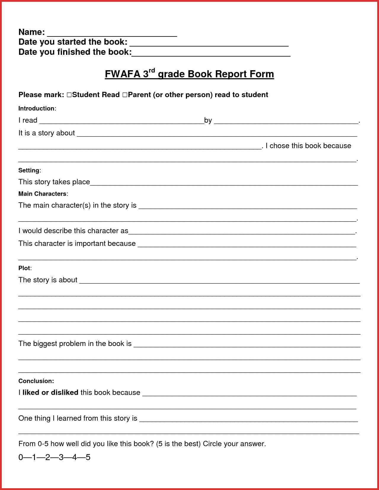 Unique 3Rd Grade Book Report Template Pdf | Job Latter Within Book Report Template 6Th Grade