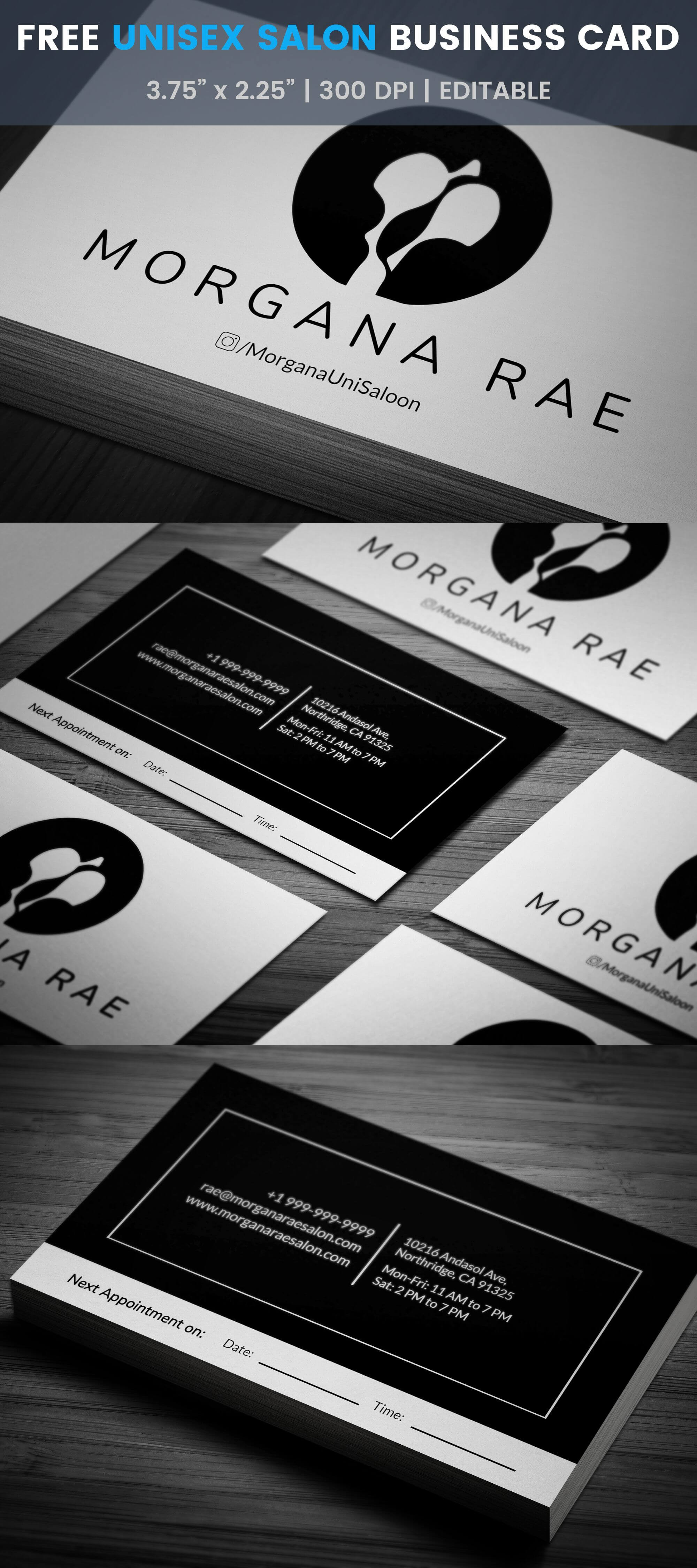 Unisex Hair Salon Business Card Template #look, #style With Regard To Hairdresser Business Card Templates Free