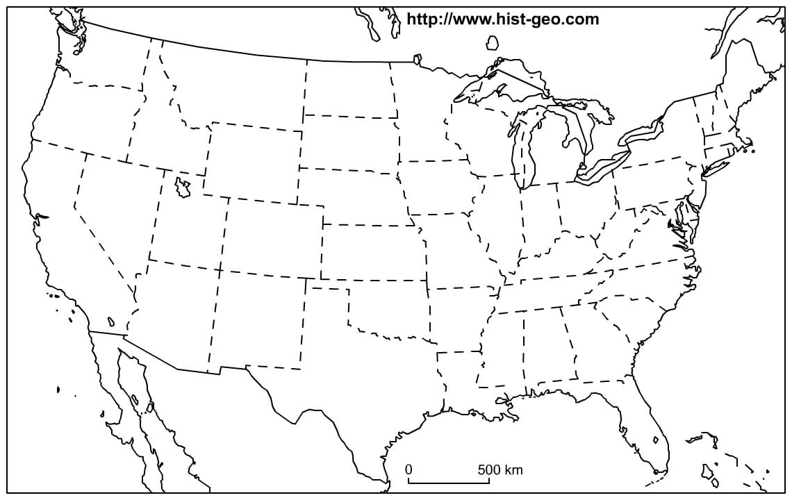 United States Map Outline Blank Inside United States Map Template Blank