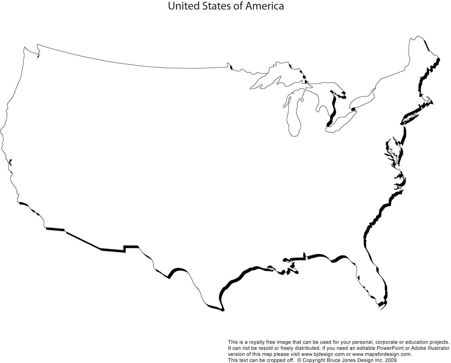 United States Map Outline Blank Pertaining To United States Map Template Blank