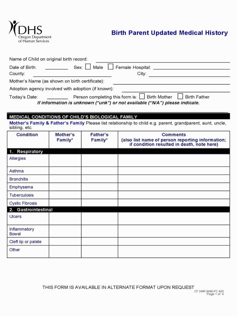 Universal Medical History Form The 8 Reasons Tourists Love Throughout Medical History Template Word