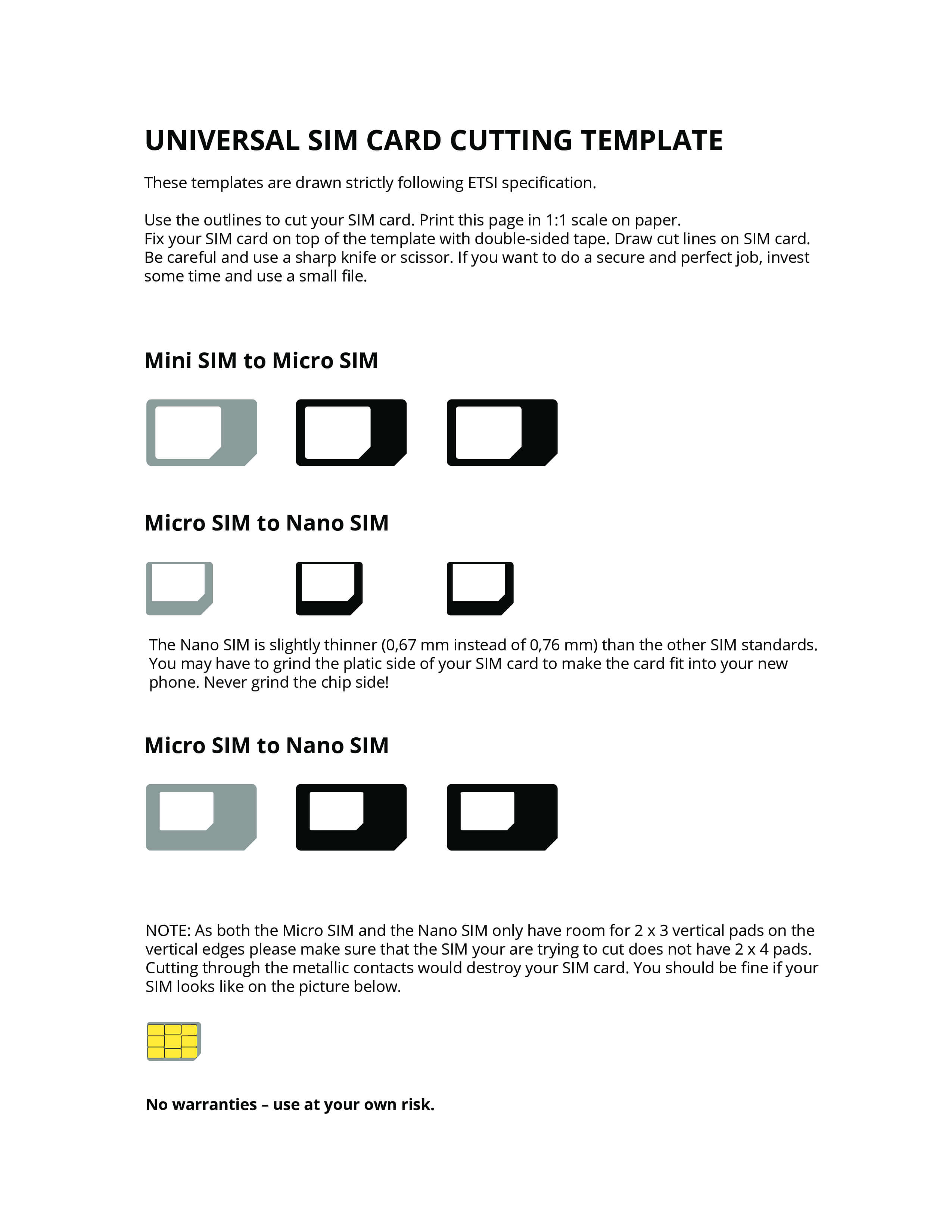 Universal Sim Card Cutting Template Free Pdf – Universal Sim In Sim Card Template Pdf