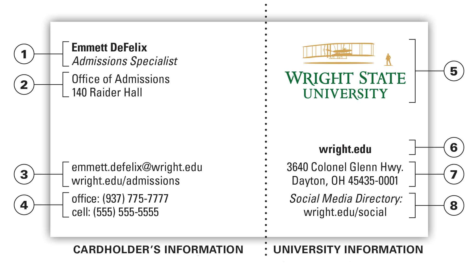 University Business Card | Office Of Marketing | Wright Intended For Graduate Student Business Cards Template