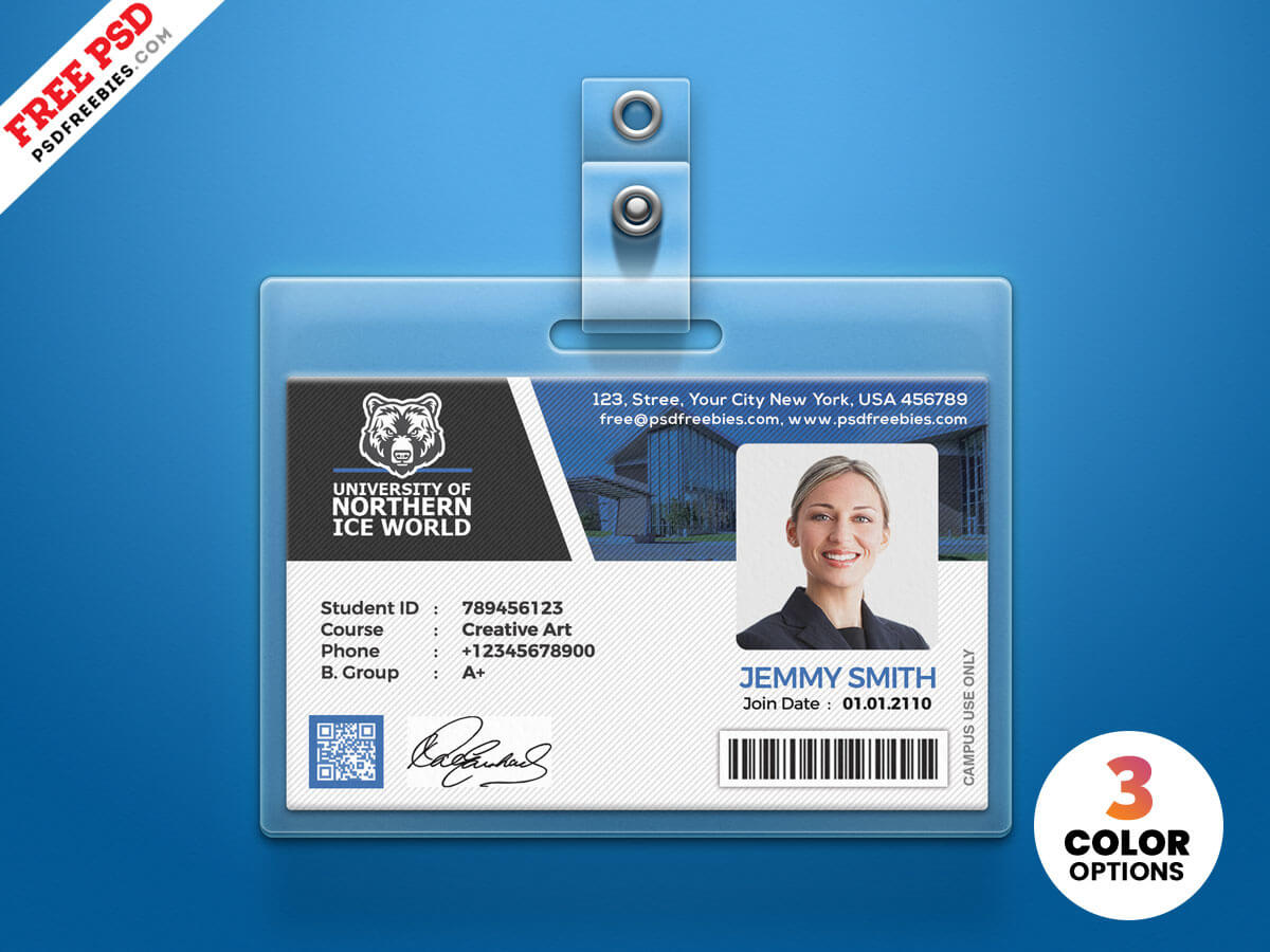 University Student Identity Card Psdpsd Freebies On Dribbble Pertaining To Template For Id Card Free Download