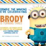 Updated! Bunch Of Minion Birthday Party Invitations Ideas Throughout Minion Card Template