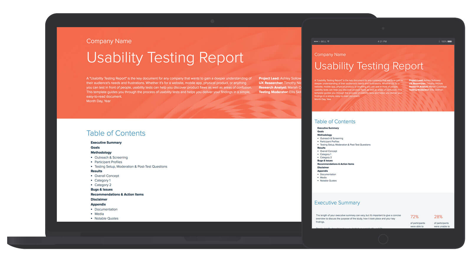 Usability Testing Report Template With Ux Report Template