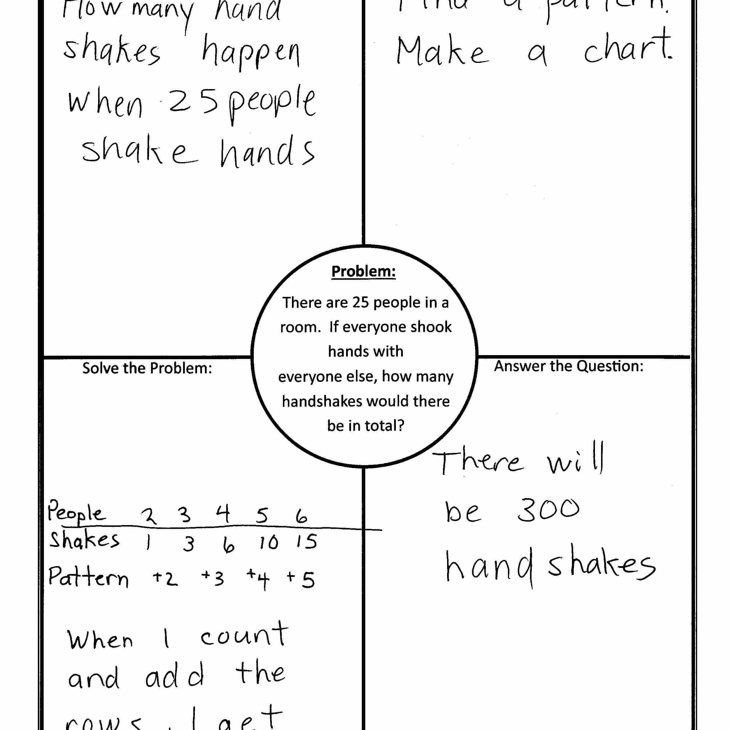 Using 4 Block (4 Corners) Template In Math Throughout Blank Four Square Writing Template