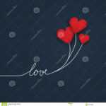 Valentine Card Template With Handwritten Word Love And Red Intended For Valentine Card Template Word