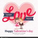 Valentine's Day Card With Love Word — Stock Vector © Kraphix In Valentine Card Template Word