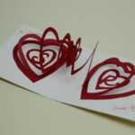 Valentine's Day Pop Up Card: Spiral Heart Tutorial For Heart Pop Up Card Template Free