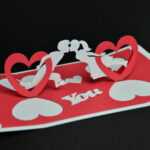 Valentine's Day Pop Up Card: Twisting Heart – Creative Pop Inside Twisting Hearts Pop Up Card Template