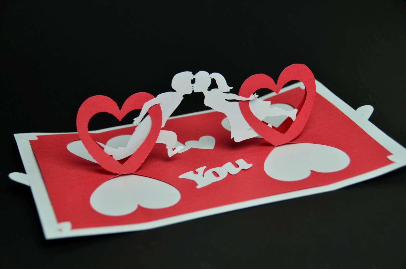 Valentine's Day Pop Up Card: Twisting Heart – Creative Pop Inside Twisting Hearts Pop Up Card Template