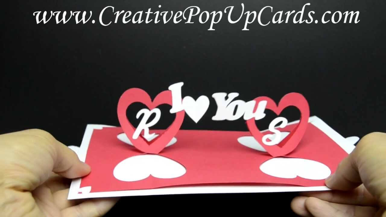 Valentines Day Pop Up Card: Twisting Hearts With Twisting Hearts Pop Up Card Template