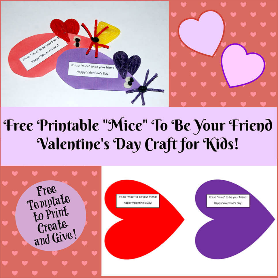 Valentine's Day Printable Card Crafts For Kids To Create With Regard To Valentine Card Template For Kids