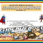 Vbs Certificate Superhero Red Capes | Vbs Lesson Handouts Within Free Vbs Certificate Templates