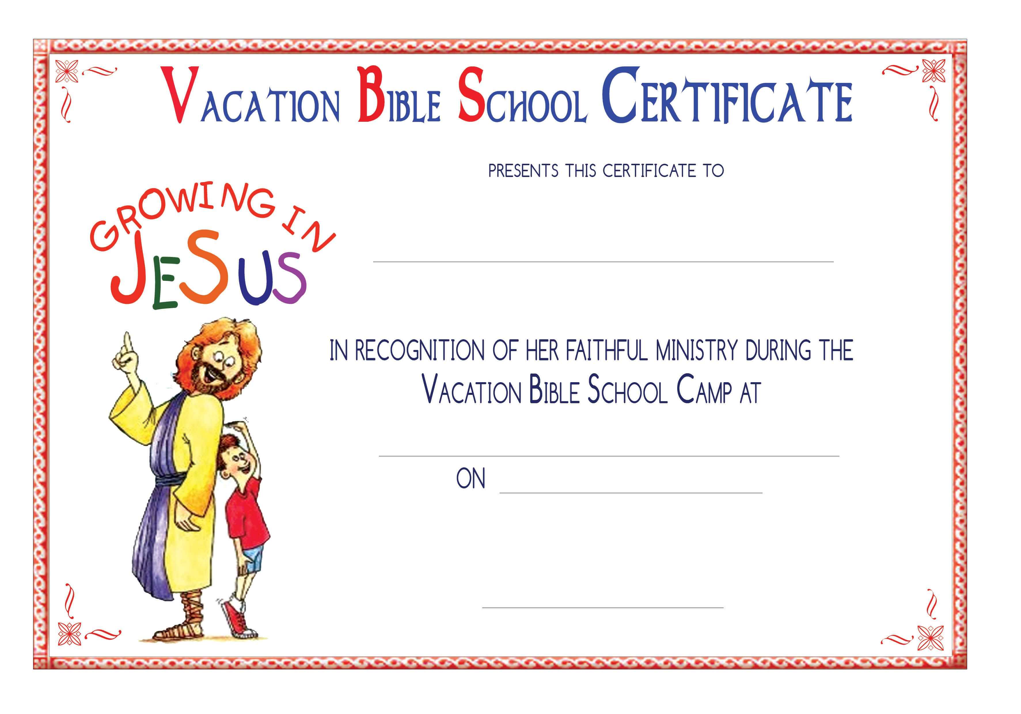 Vbs Certificate Templatesencephalos | Encephalos Pertaining To Christian Certificate Template