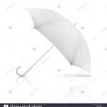 Vector 3D Realistic Render White Blank Umbrella Icon Closeup For Blank Umbrella Template