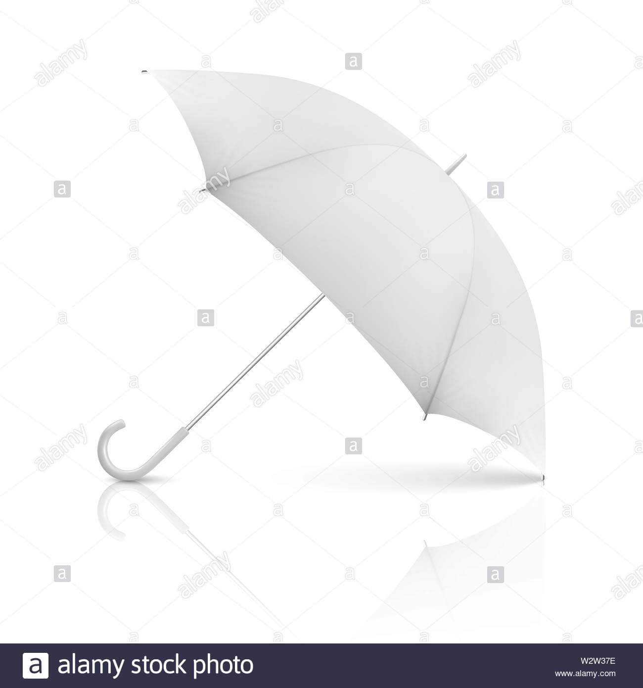 Vector 3D Realistic Render White Blank Umbrella Icon Closeup For Blank Umbrella Template