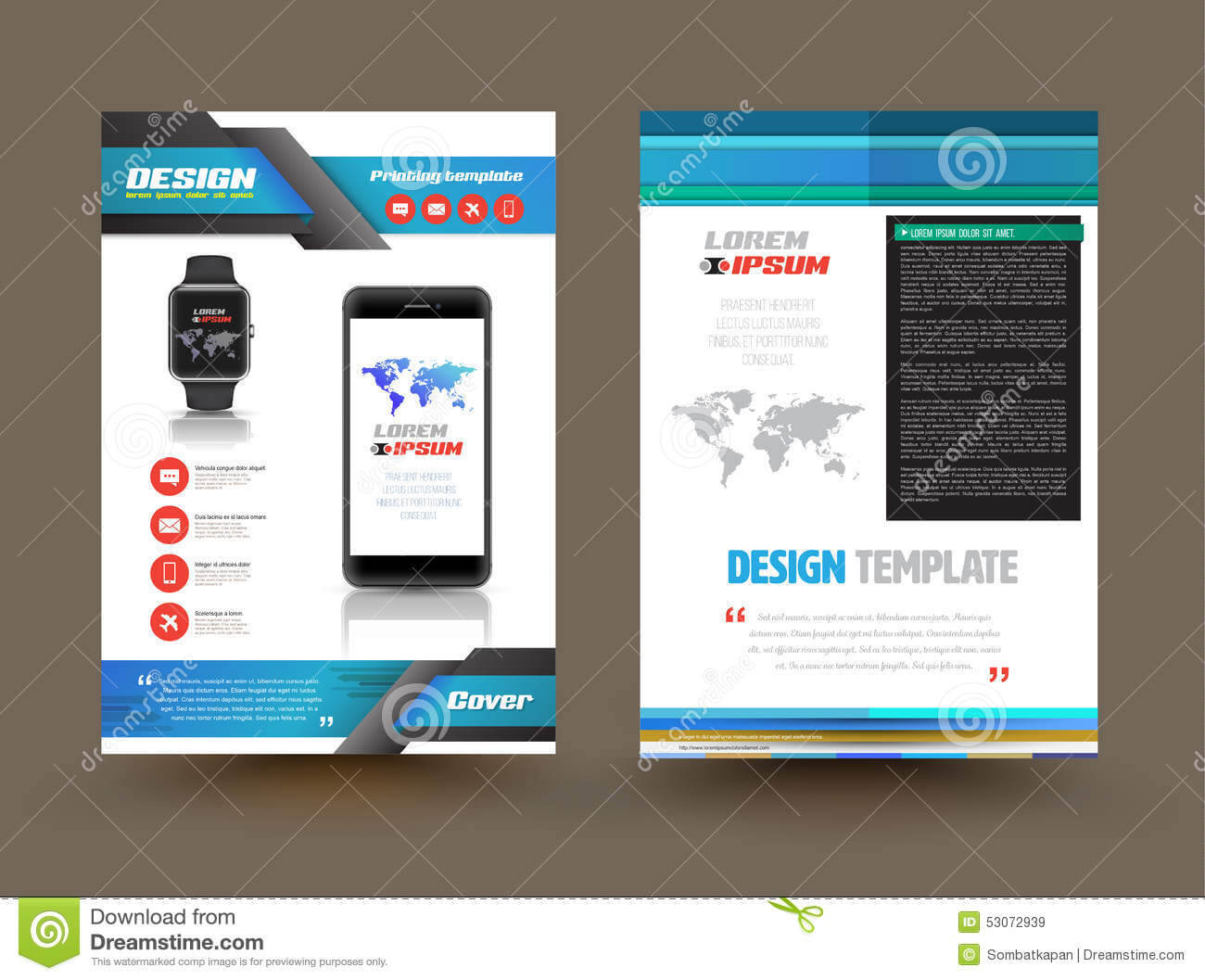 Vector Brochure Template Design For Technology Product intended for Technical Brochure Template