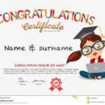 Vector Certificate For School Children Template. Stock Throughout Children's Certificate Template