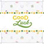 Vector Decorating Design Made Of Lucky Charms, And The Words.. For Good Luck Card Template