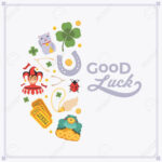 Vector Decorating Design Made Of Lucky Charms, And The Words.. Pertaining To Good Luck Card Templates